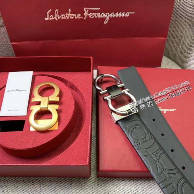 菲拉格慕男女士皮帶 Ferragamo雙扣高端禮盒腰帶  jjp2113